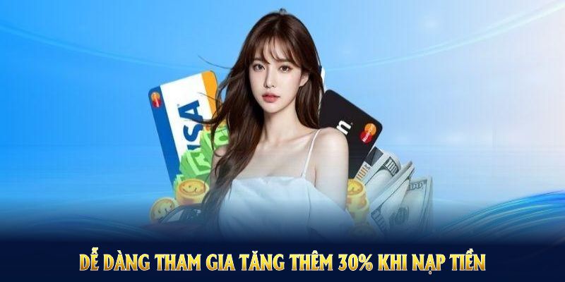 Tăng Thêm 30% Khi Nạp Tiền Trong Khung Giờ Vàng Nhà Cái F168 5 Thành viên tham gia tăng thêm 30% khi nạp tiền trong khung giờ vàng